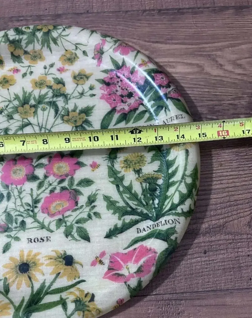 Vintage Artmor Cumberland Botanical Wildflower Decorative Serving Tray